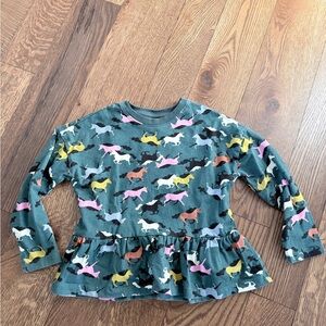 Hanna Andersson Multicolor Unicorn Print Long Sleeve Top size 6-7